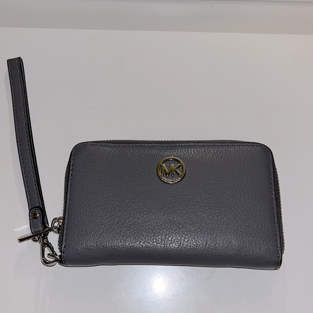 Michael Kors gray leather wallet